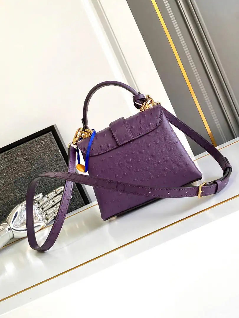 LV M87106 Louis Vuitton Ostrich Rose Des Vents Mini Purple