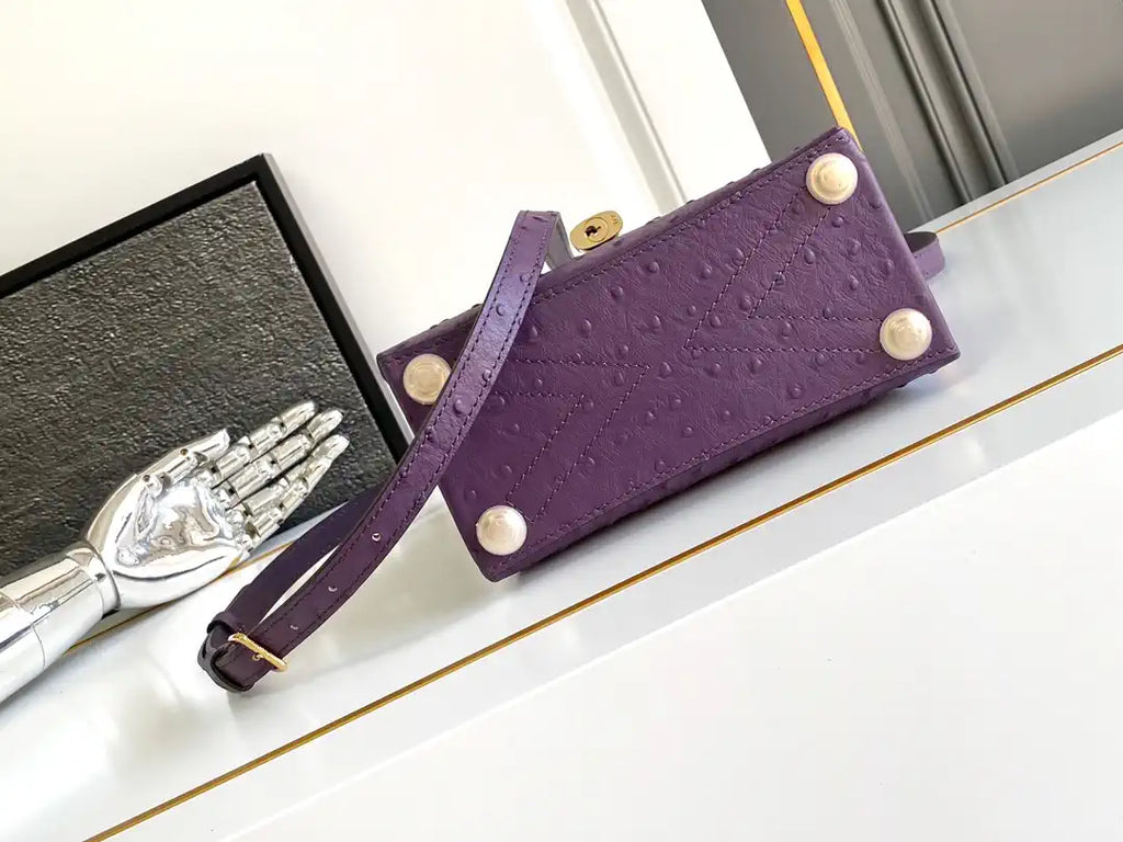 LV M87106 Louis Vuitton Ostrich Rose Des Vents Mini Purple