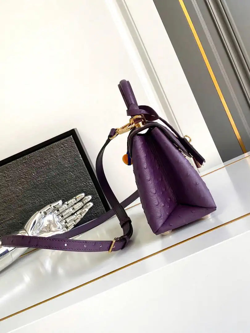LV M87106 Louis Vuitton Ostrich Rose Des Vents Mini Purple