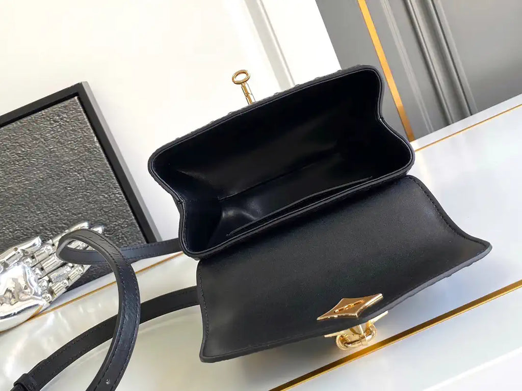 LV M87106 Louis Vuitton Ostrich Rose Des Vents Mini Black
