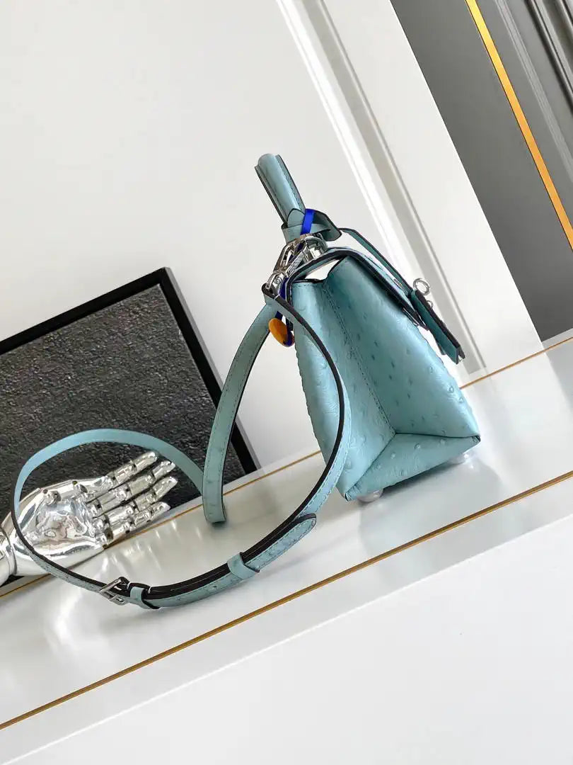 LV M87106 Louis Vuitton Ostrich Rose Des Vents Mini Ligth Blue