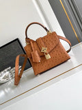 LV M87106 Louis Vuitton Ostrich Rose Des Vents Mini Brown