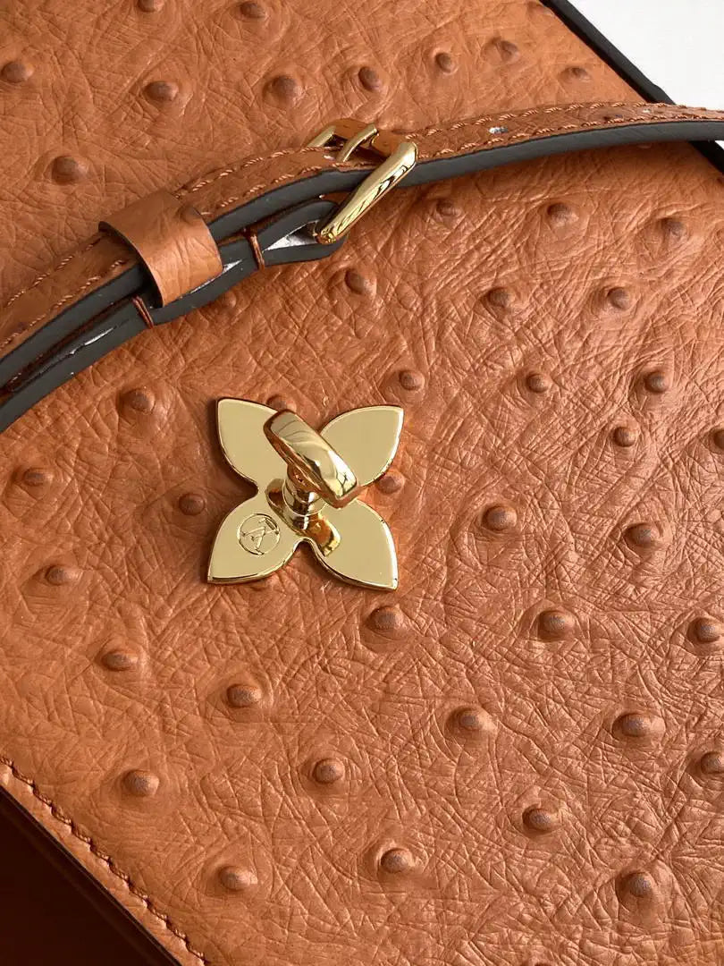 LV M87106 Louis Vuitton Ostrich Rose Des Vents Mini Brown