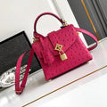 LV M87106 Louis Vuitton Ostrich Rose Des Vents Mini Rose Red