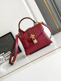 LV M87106 Louis Vuitton Ostrich Rose Des Vents Mini Wine Red
