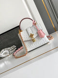 LV M87106 Louis Vuitton Ostrich Rose Des Vents Mini White