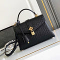 LV M87107 Louis Vuitton Ostrich Rose Des Vents MM Black