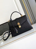 LV M87107 Louis Vuitton Ostrich Rose Des Vents MM Black
