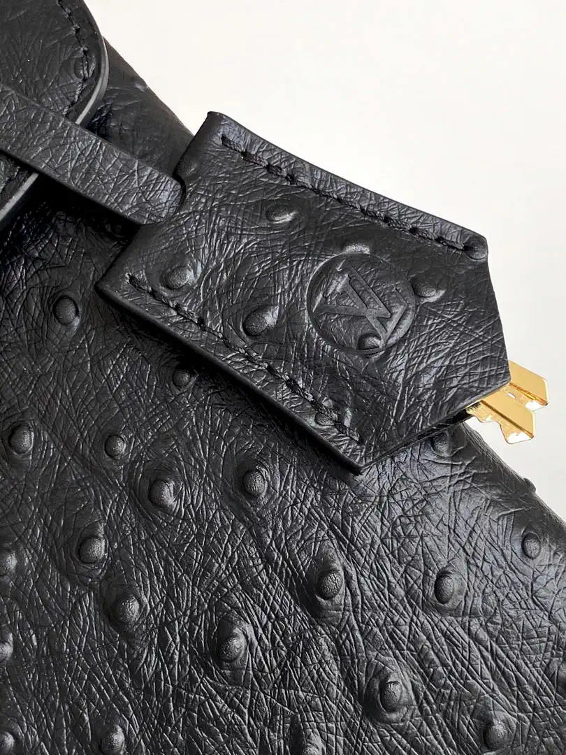 LV M87107 Louis Vuitton Ostrich Rose Des Vents MM Black