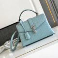 LV M87107 Louis Vuitton Ostrich Rose Des Vents MM Light Blue