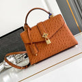 LV M87107 Louis Vuitton Ostrich Rose Des Vents MM Brown