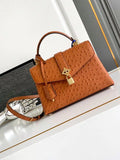 LV M87107 Louis Vuitton Ostrich Rose Des Vents MM Brown