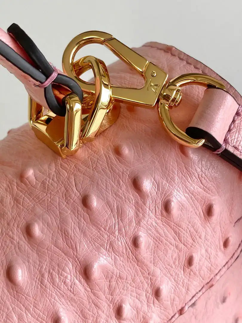 LV M87107 Louis Vuitton Ostrich Rose Des Vents MM Pink