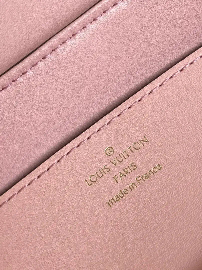 LV M87107 Louis Vuitton Ostrich Rose Des Vents MM Pink