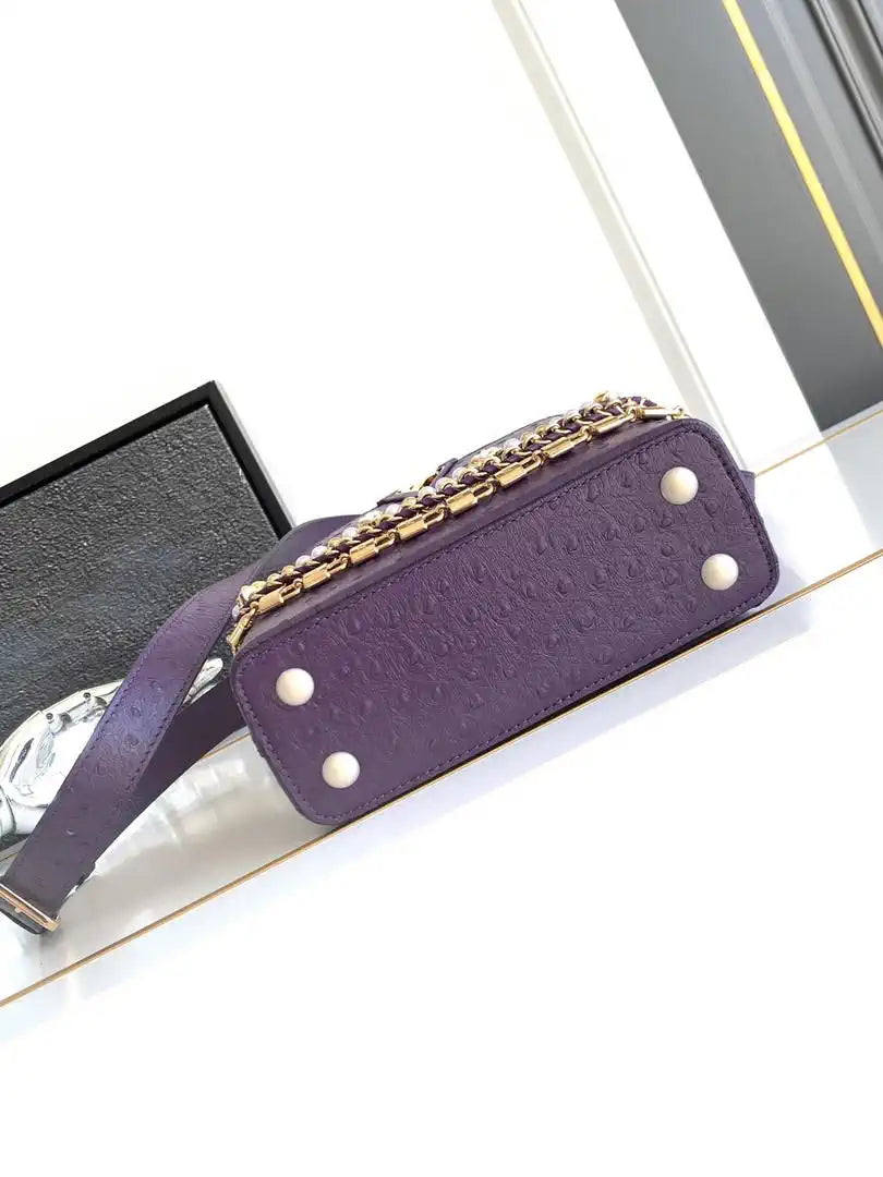 LV M24976  Louis Vuitton Capucines BB Ostrich Purple