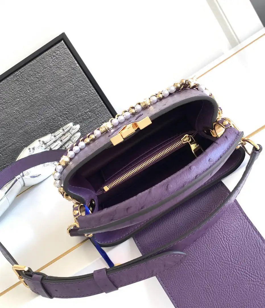 LV M24976  Louis Vuitton Capucines BB Ostrich Purple