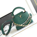LV M87312 Louis Vuitton Ostrich Capucines Mini Green