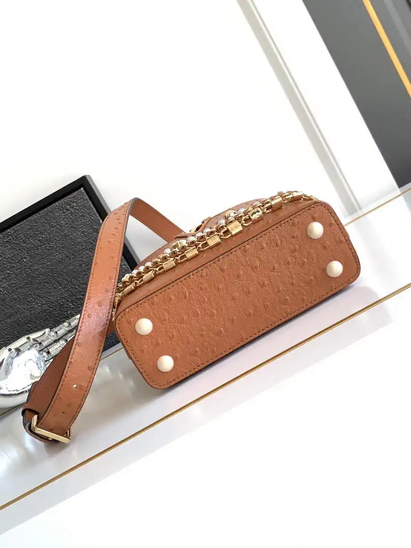 LV M87312 Louis Vuitton Ostrich Capucines Mini Brown