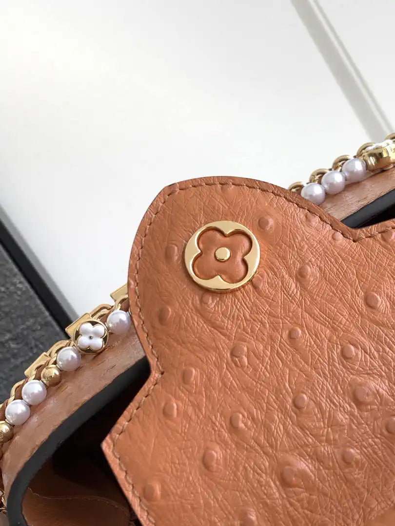 LV M87312 Louis Vuitton Ostrich Capucines Mini Brown