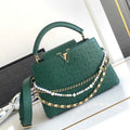LV M87313 Louis Vuitton Ostrich Capucines BB Green