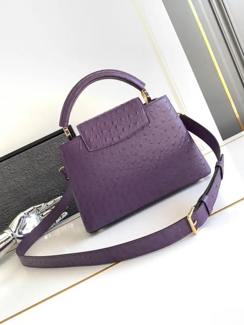 LV M87313 Louis Vuitton Ostrich Capucines BB Purple