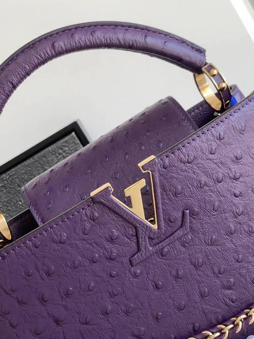 LV M87313 Louis Vuitton Ostrich Capucines BB Purple