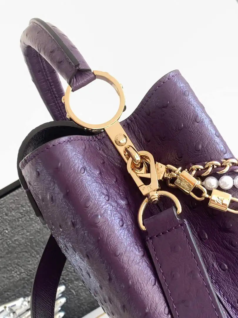 LV M87313 Louis Vuitton Ostrich Capucines BB Purple