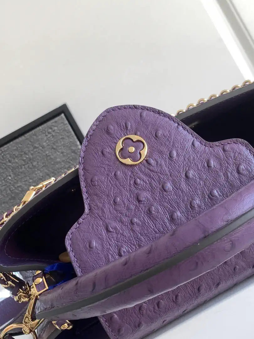 LV M87313 Louis Vuitton Ostrich Capucines BB Purple