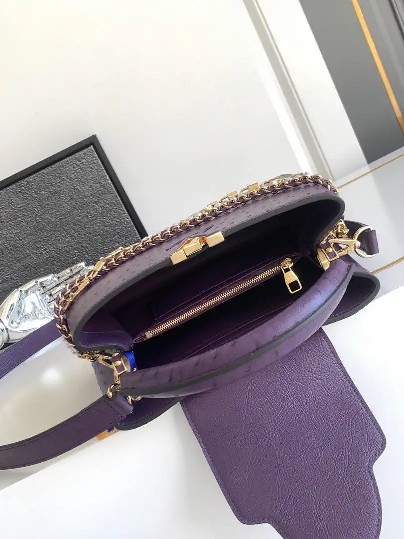 LV M87313 Louis Vuitton Ostrich Capucines BB Purple