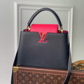 LV M94755 Louis Vuitton Capucines BB Handbag Black Rose Berlingot - Default Title - View 1