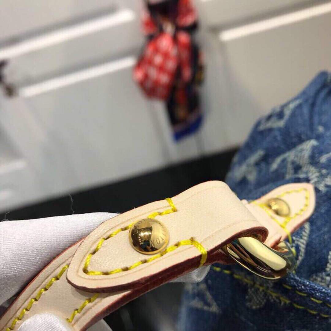 LV M95050 Louis Vuitton Monogram Denim Shoulder Bag Blue