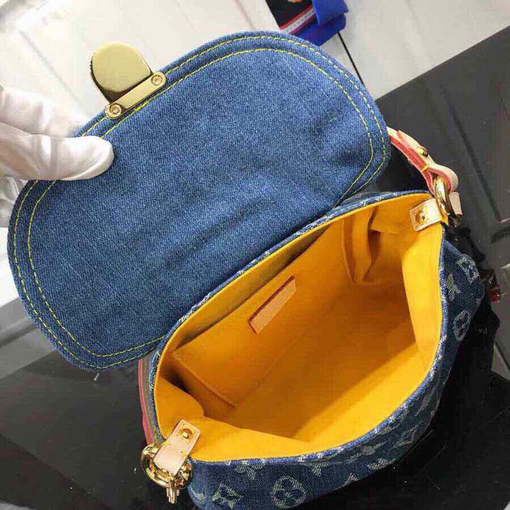 LV M95050 Louis Vuitton Monogram Denim Shoulder Bag Blue