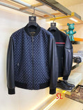 LV Men's Designer Leather Jacket Louis Vuitton Coat Outerwear 38201