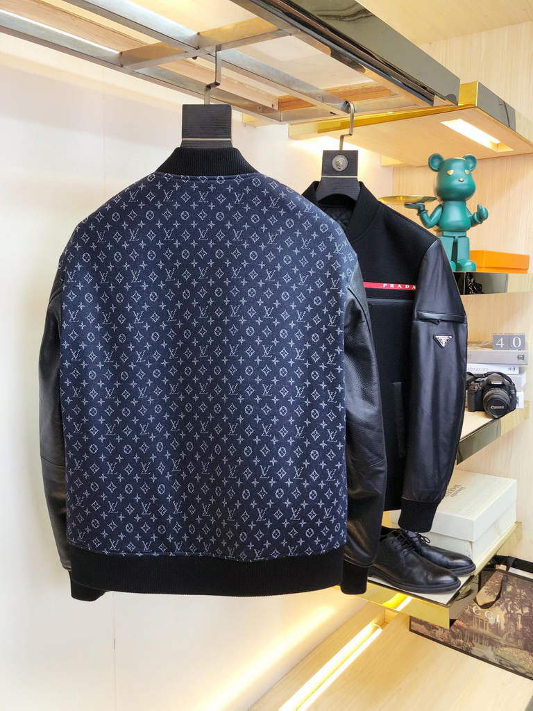 LV Men's Designer Leather Jacket Louis Vuitton Coat Outerwear 38201