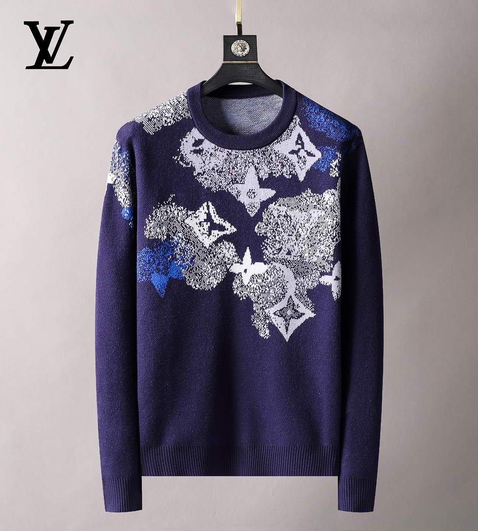 LV Men's Sweaters Designer Louis Vuitton Sweaters and Cardigans Clothing 36003 Navy blue