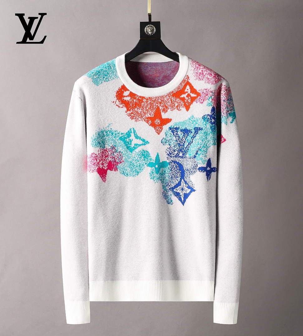 LV Men's Sweaters Designer Louis Vuitton Sweaters and Cardigans Clothing 36003 White