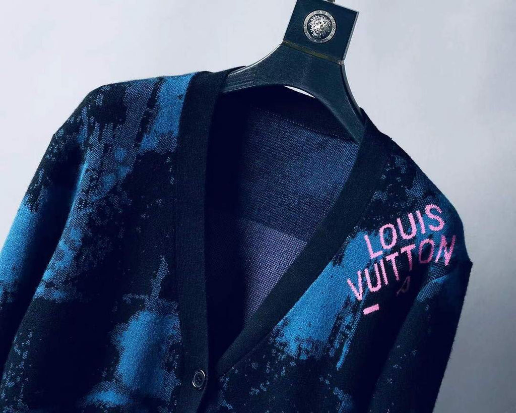 LV Men's Sweaters Designer Louis Vuitton Sweaters and Cardigans Clothing 36004 Blue