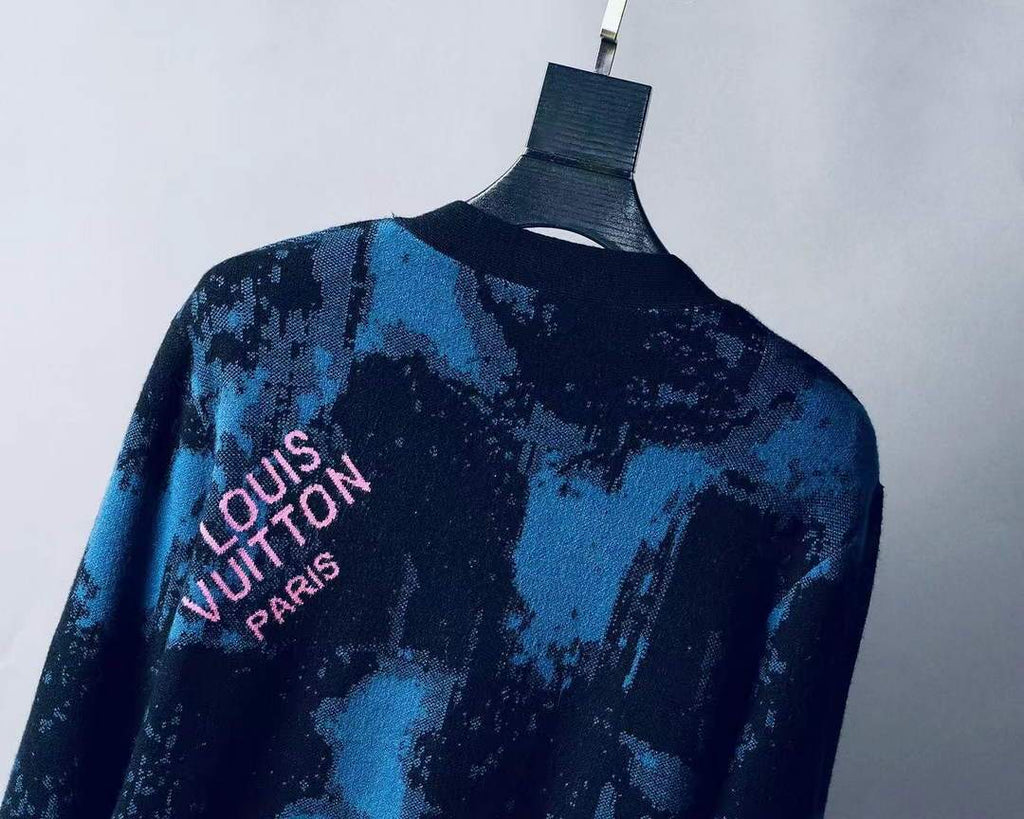LV Men's Sweaters Designer Louis Vuitton Sweaters and Cardigans Clothing 36004 Blue