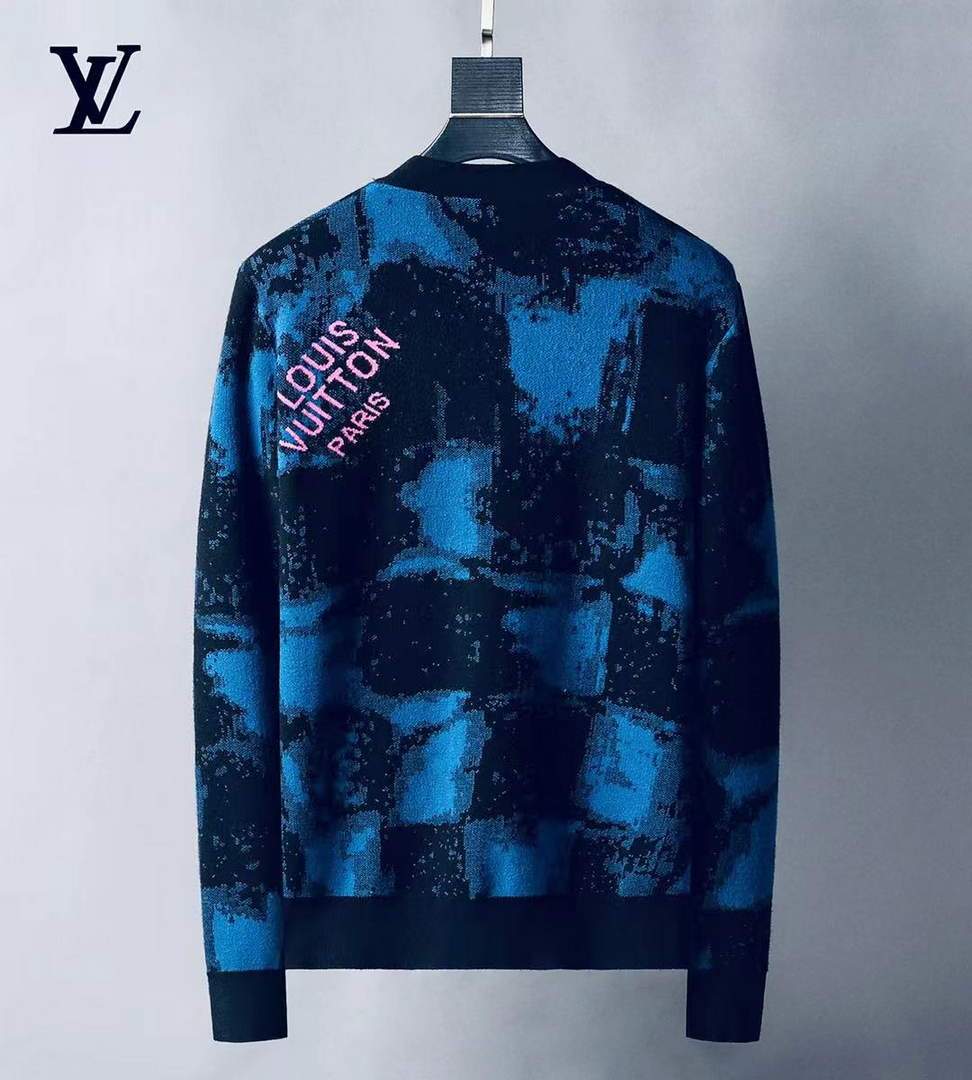 LV Men's Sweaters Designer Louis Vuitton Sweaters and Cardigans Clothing 36004 Blue