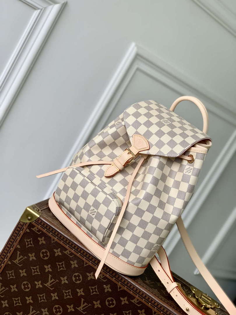 LV N00120 Louis Vuitton Montsouris PM Backpack Damier Azur