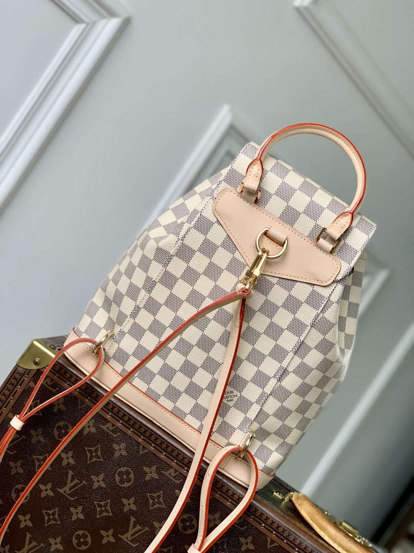 LV N00120 Louis Vuitton Montsouris PM Backpack Damier Azur