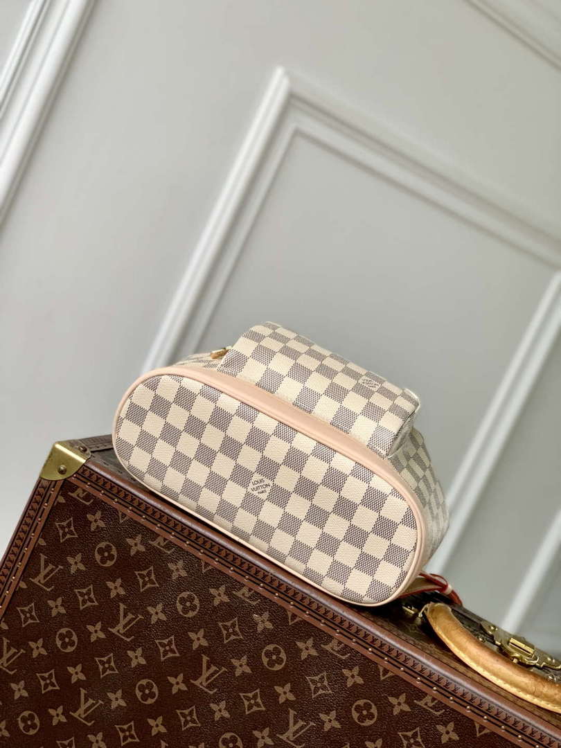 LV N00120 Louis Vuitton Montsouris PM Backpack Damier Azur