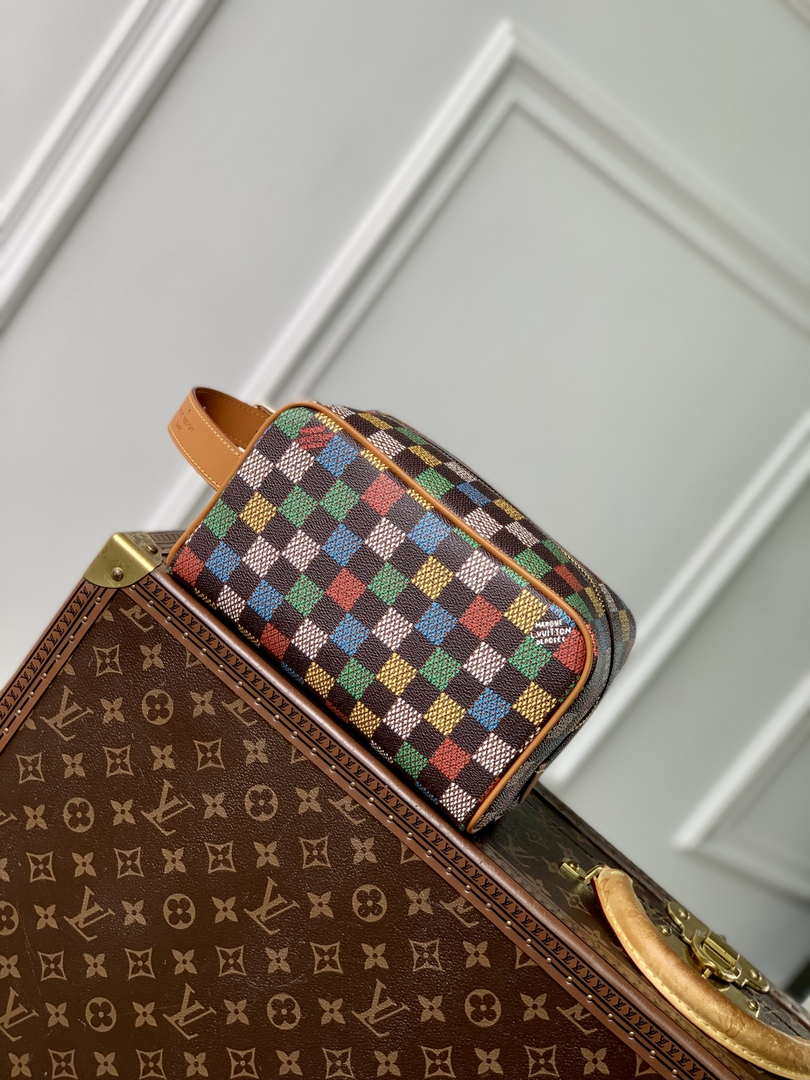 LV N00151 Louis Vuitton Locker Dopp Kit Damier Eb¨¨ne Canvas