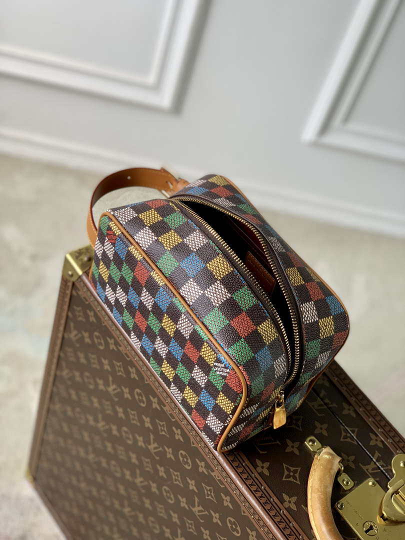 LV N00151 Louis Vuitton Locker Dopp Kit Damier Eb¨¨ne Canvas