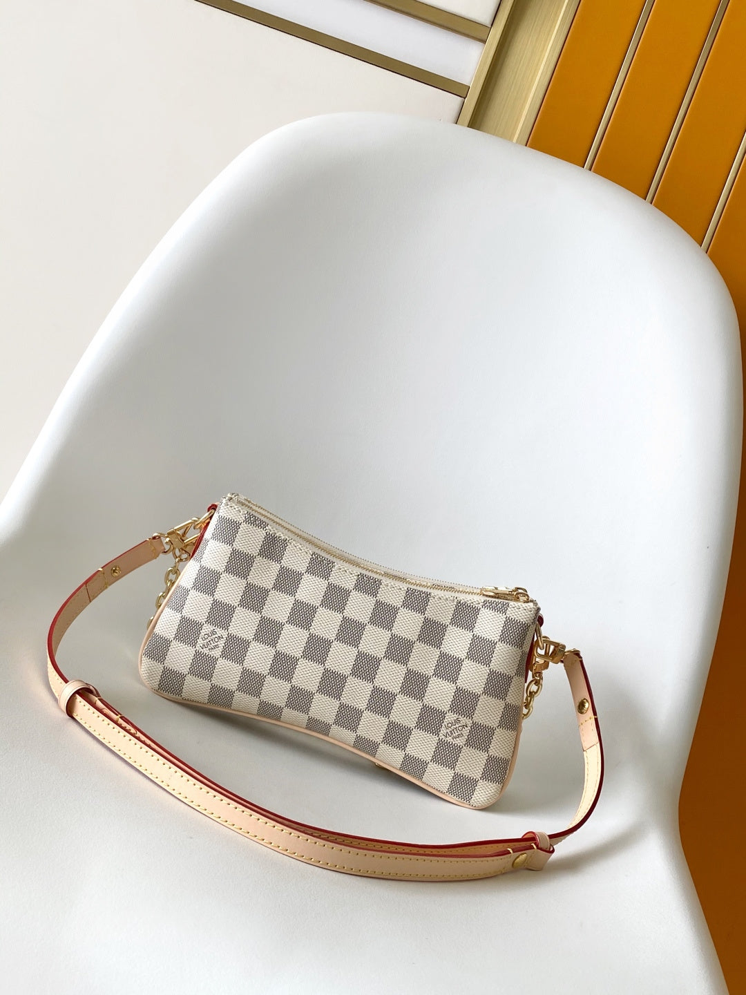 LV N00228 Louis Vuitton Liv Pochette Bag Damier Azur