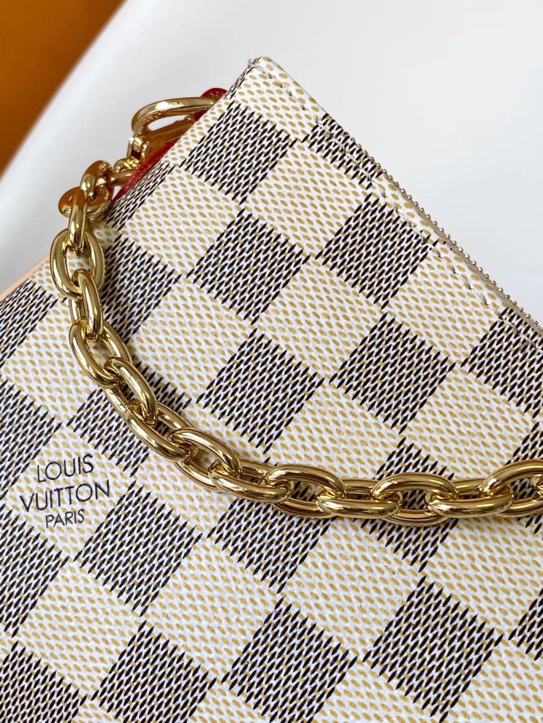 LV N00228 Louis Vuitton Liv Pochette Bag Damier Azur