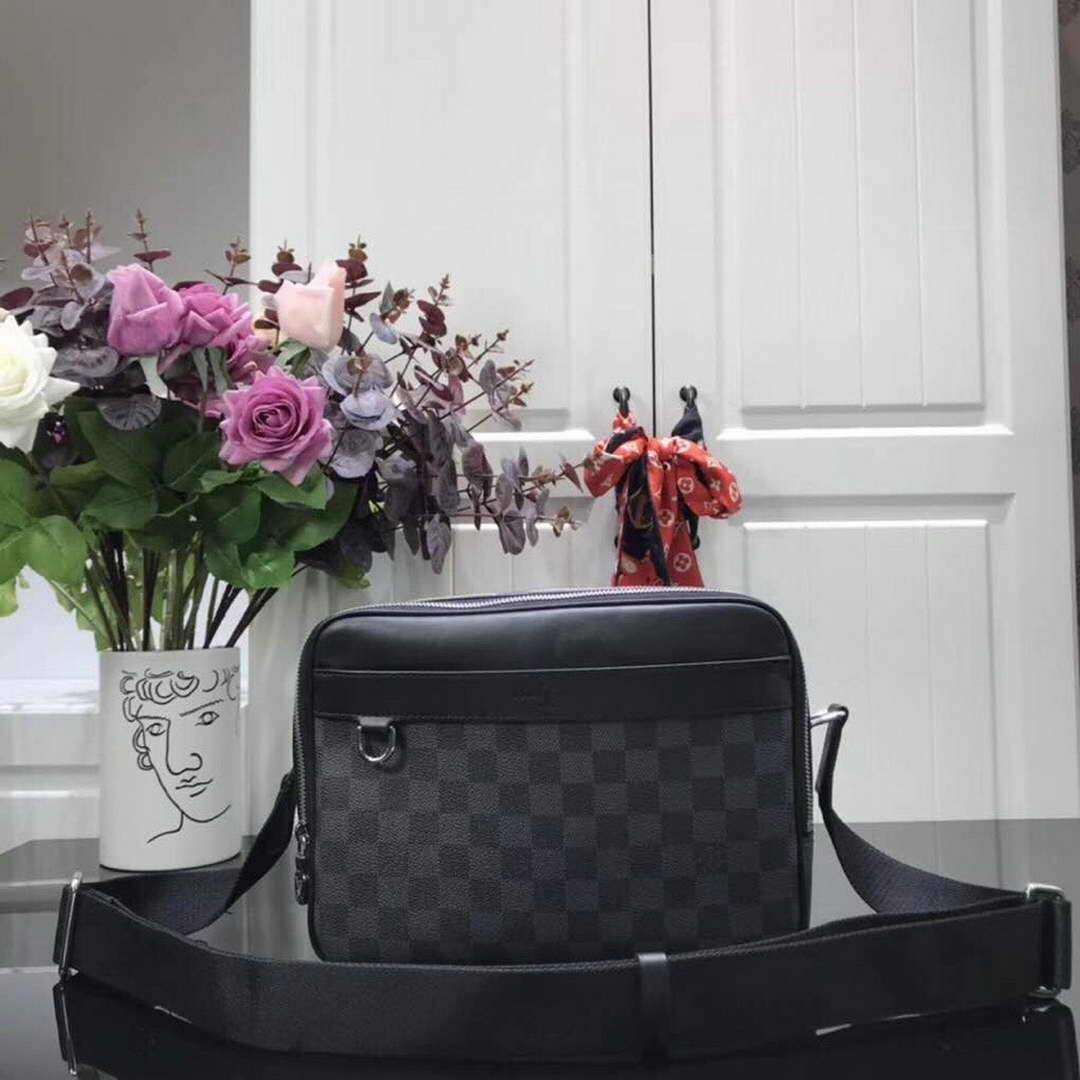 LV N40087 Louis Vuitton Trocadero Messenger NM PM Bag Shoulder Bag Black - luxibagsmall
