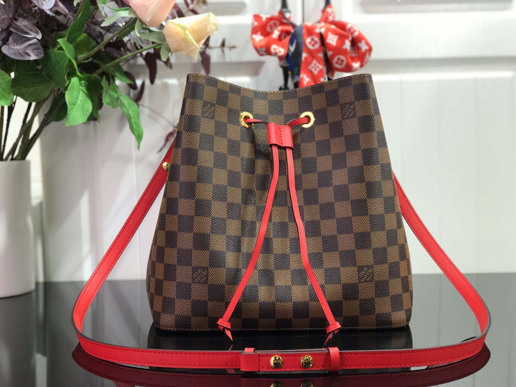 LV N40198 Louis Vuitton N¨¦ONO¨¦ MM Bag Damier Ebene Red