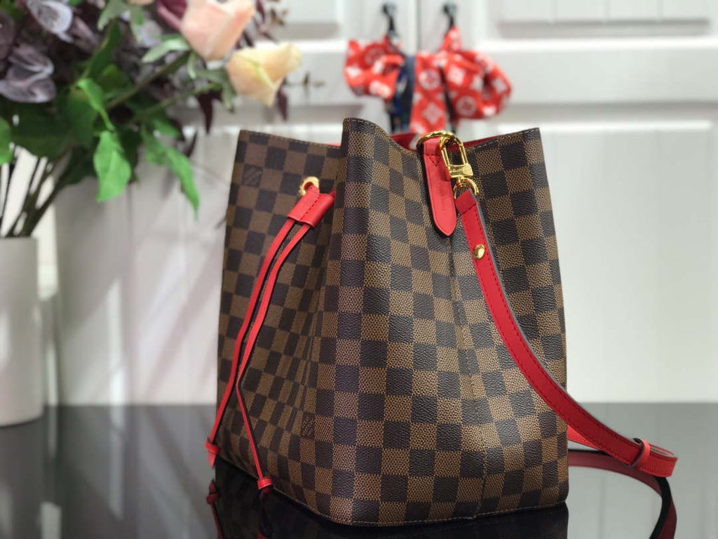 LV N40198 Louis Vuitton N¨¦ONO¨¦ MM Bag Damier Ebene Red