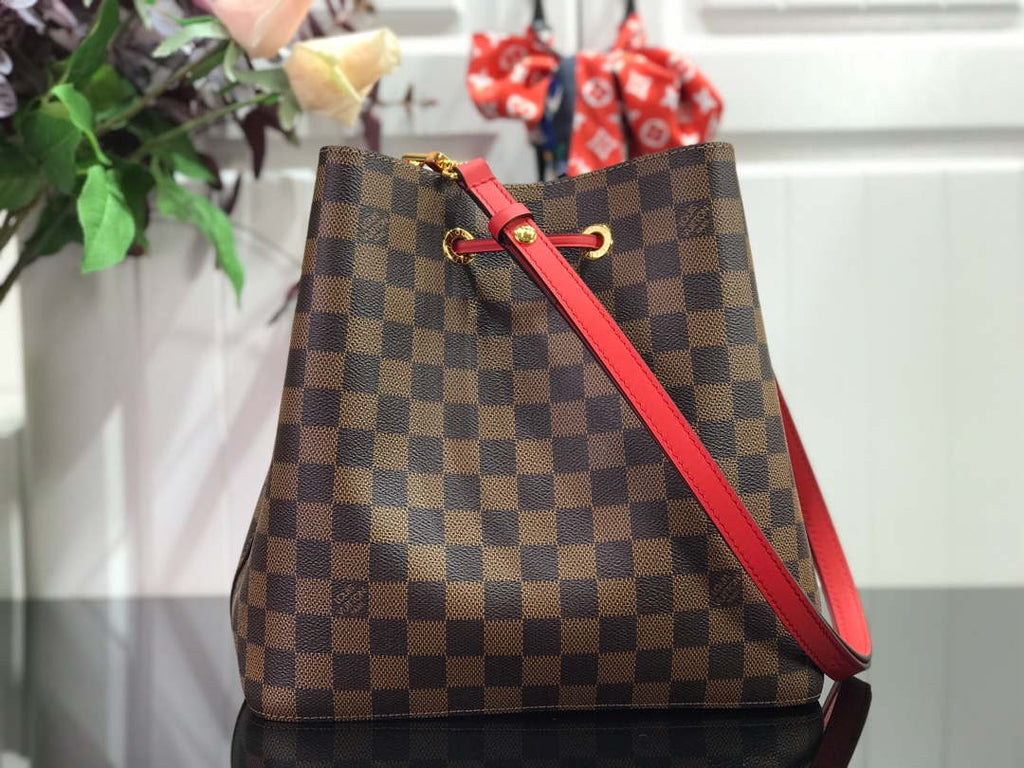 LV N40198 Louis Vuitton N¨¦ONO¨¦ MM Bag Damier Ebene Red